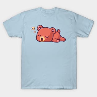 Cute Bear Sleeping Cartoon T-Shirt